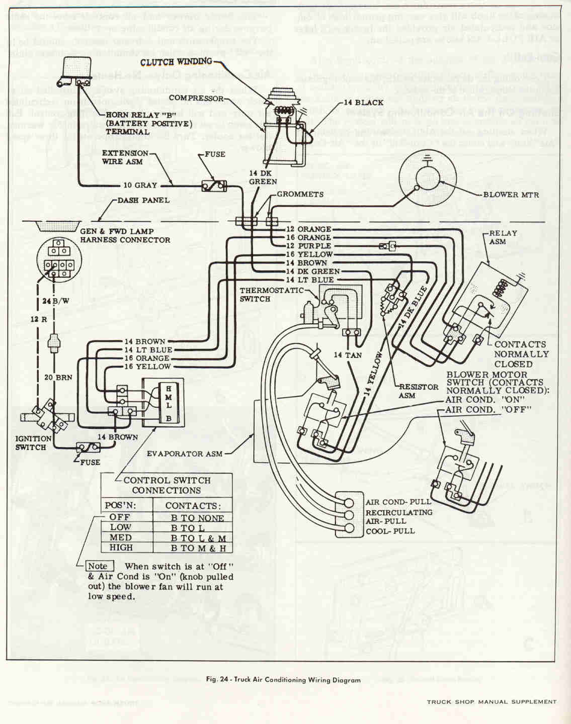67-72 Chevy Truck Heater Control Diagram